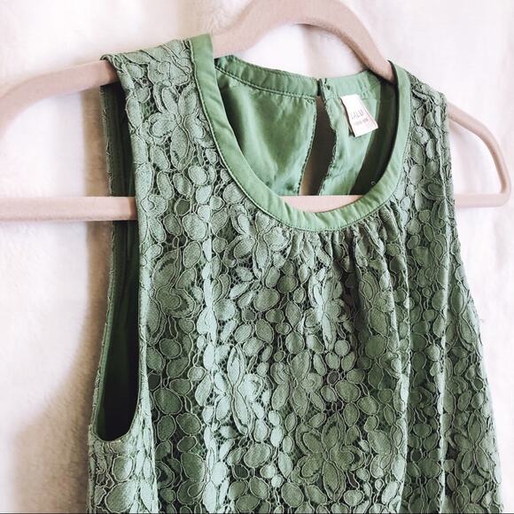 LALU Green Lace Button-Back Mini Dress - Picture 4 of 13